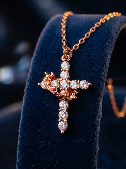 Collar Cruz & Corona Giratoria Anti-Estrés